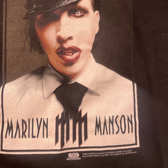 VTG COTTON MARILYN MANSON GRAPHIC TEE BY ARTIMONBE M - Picture 3 of 5